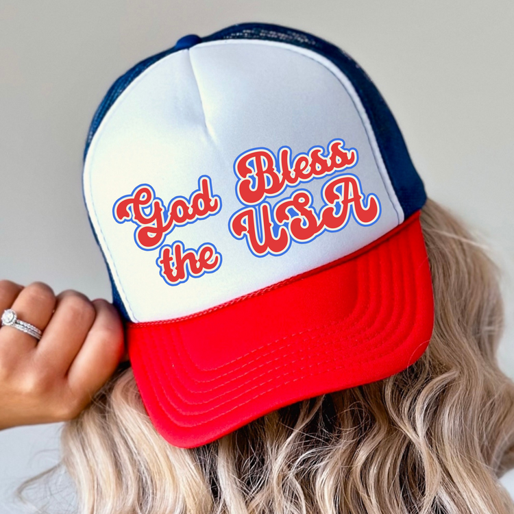 God Bless The USA Otto Trucker Hat