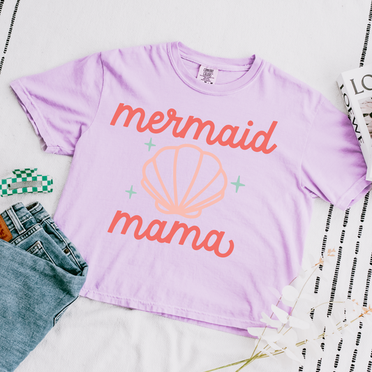 Mermaid Mama Cropped Comfort Colors Graphic Tee