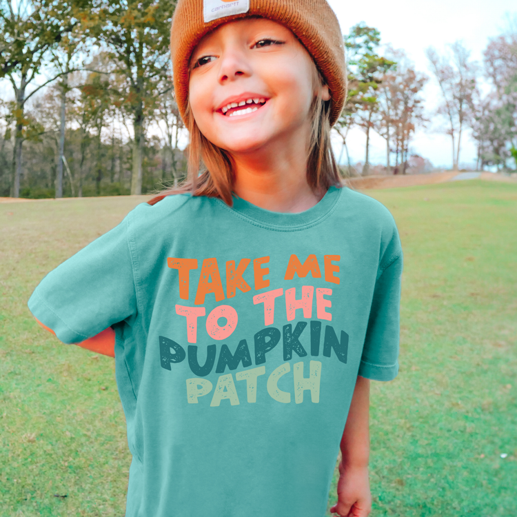 Take Me To The Pumpkin Patch Comfort Colors Youth Fall Graphic Tee