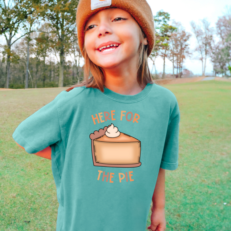 Here For The Pie Comfort Colors Youth Fall Graphic Tee