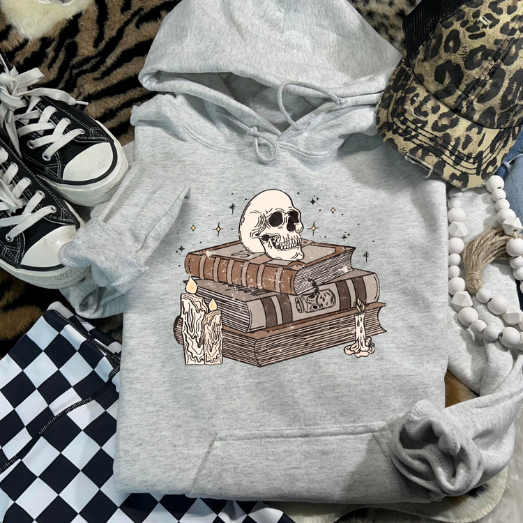 Skull Books Halloween Hoodie