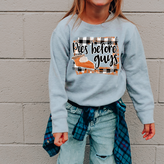 Pies Before Guys Kids Sweatshirt