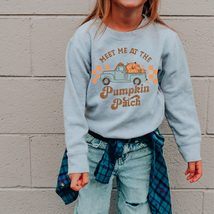 Meet Me At The Pumpkin Patch Kids Sweatshirt