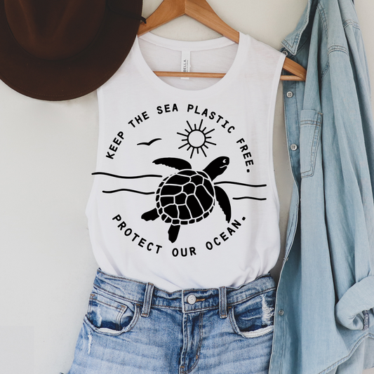 Protect Our Ocean Black Summer Tank Top