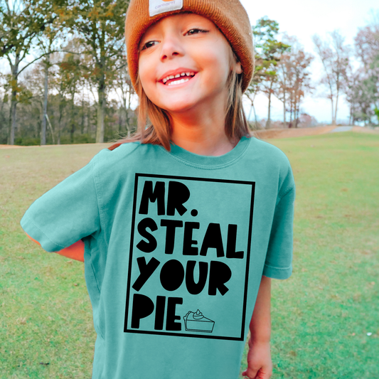 Mr Steal Your Pie Comfort Colors Youth Fall Graphic Tee