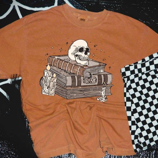 Skeleton Books Comfort Colors Graphic Tee