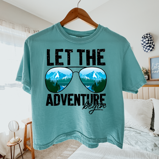 Let The Adventure Begin Cropped Comfort Colors Graphic Tee