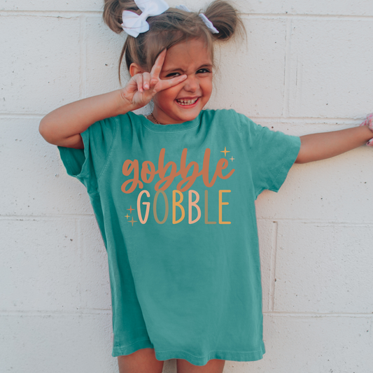 Gobble Gobble Comfort Colors Youth Fall Graphic Tee