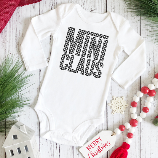 Mini Claus Black Christmas Onesie