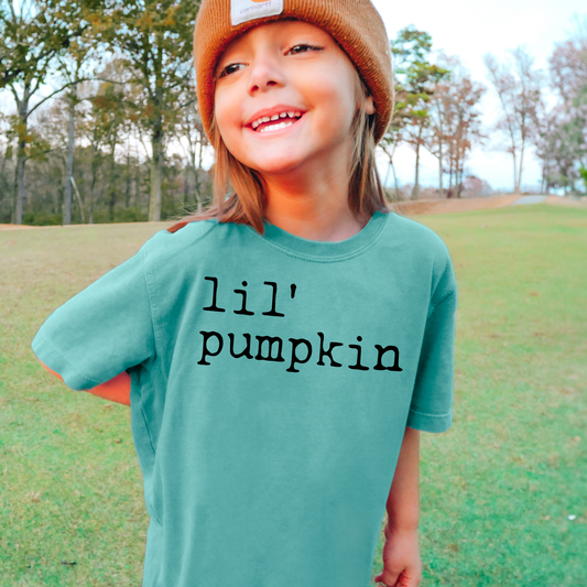 Lil Pumpkin' Season Comfort Colors Youth Fall Graphic Tee