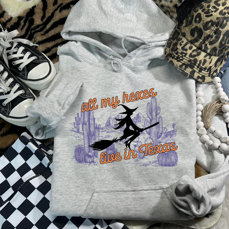 All My Hexes Live In Texas Halloween Hoodie