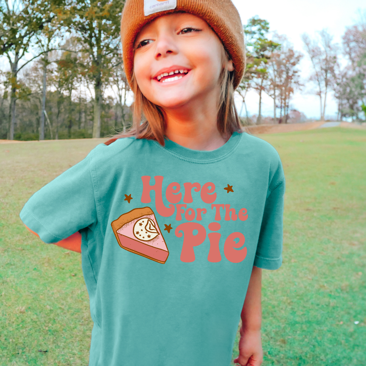 Here For The Pie Comfort Colors Youth Fall Graphic Tee