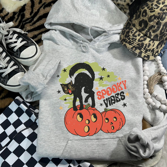 Cat Spooky Vibes Halloween Hoodie