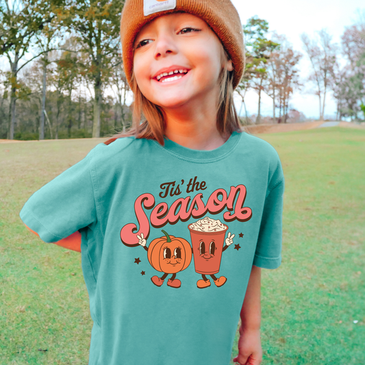 Tis The Season Comfort Colors Youth Fall Graphic Tee