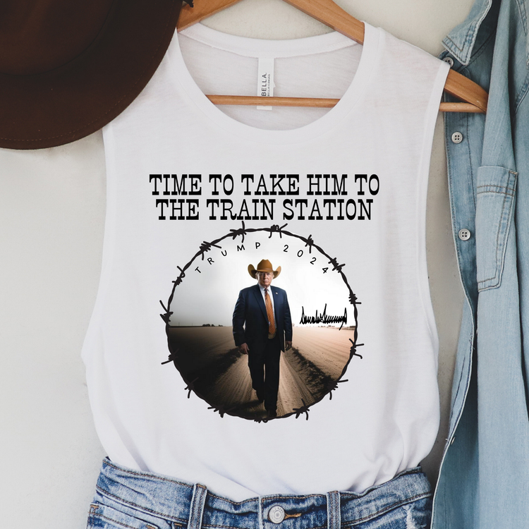 Time To Take Him To The Train Station 2024 Political Tank Top