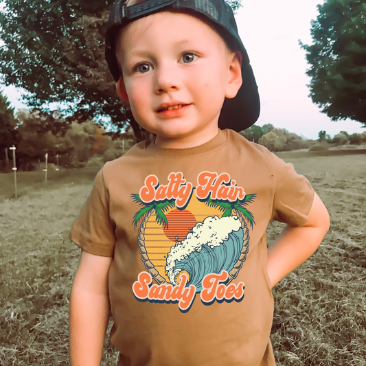 Salty Hair Sandy Toes Kids Summer Graphic Tee