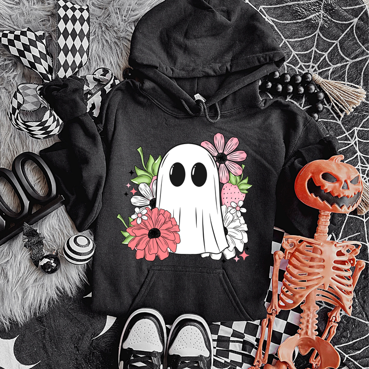 Ghost Floral Halloween Hoodie