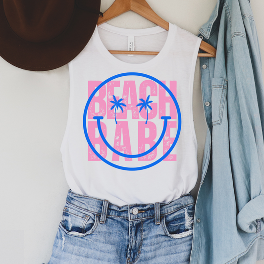 Beach Babe Smiley Summer Tank Top