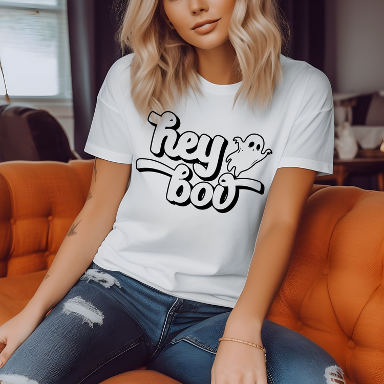 Hey Boo Adult Graphic Tee