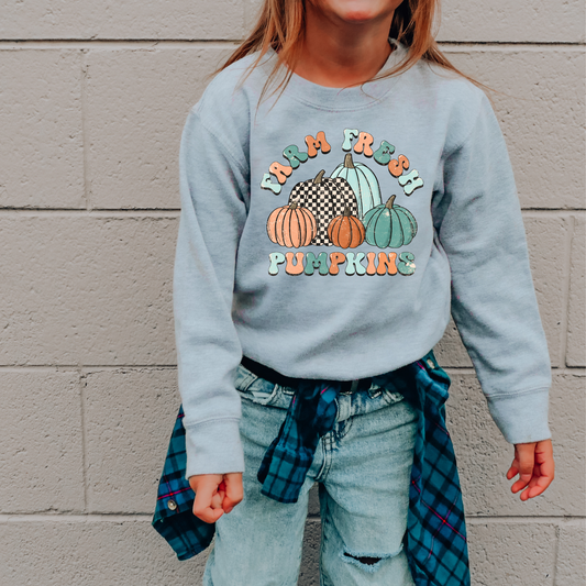 Farm Fresh Pumpkin Kids Sweatshirt