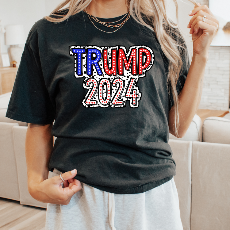 Trump 2024 Polka Dots Comfort Colors Graphic Tee