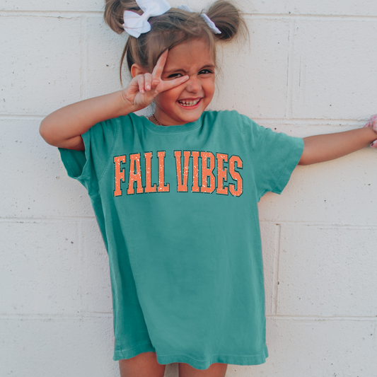 Fall Vibes Comfort Colors Youth Fall Graphic Tee