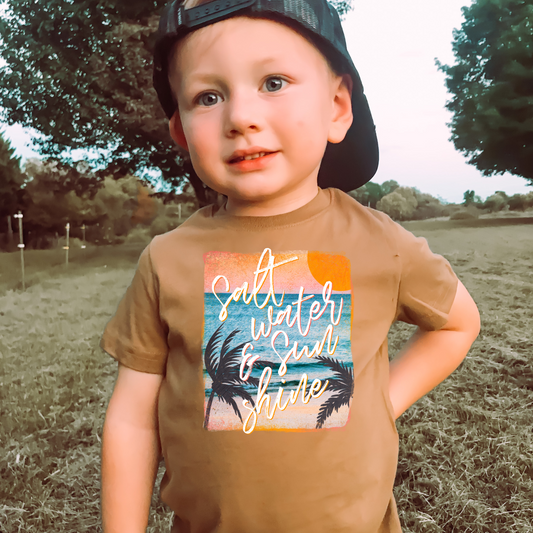 Salt Water & Sun Shine Kid Summer Graphic Tee