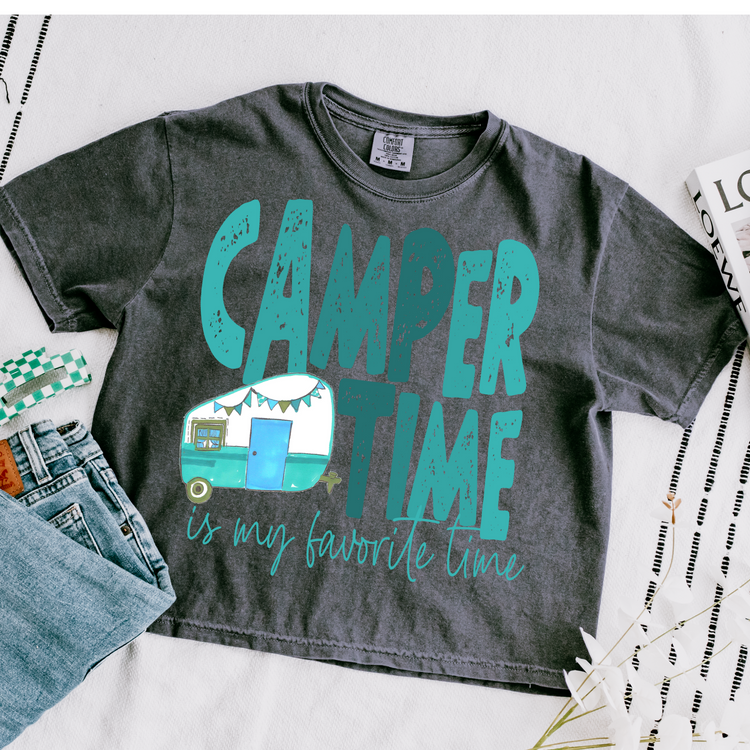 Camper Time Cropped Comfort Colors Graphic Tee