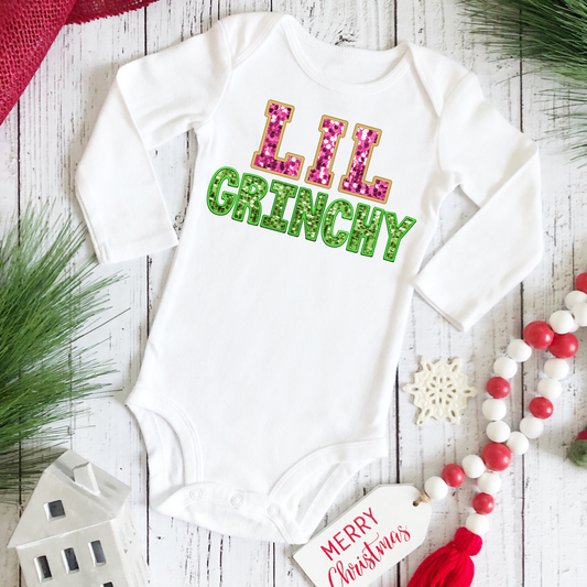 LIL Grinchy Christmas Onesie