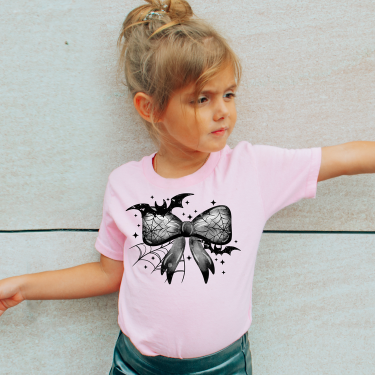 Black Bow Halloween Kids Graphic Tee