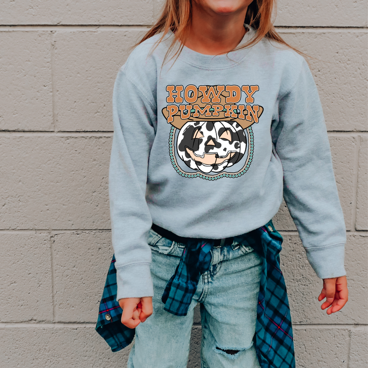 Howdy Pumpkin Kids Sweatshirt