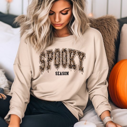 Leopard Spooky Season Halloween Sweatshirt