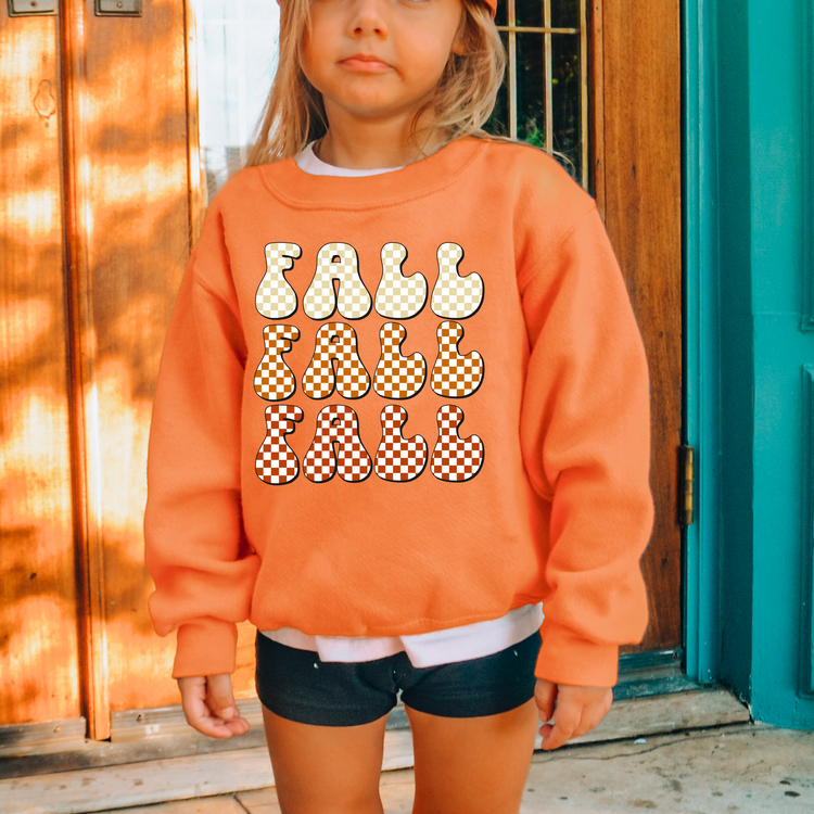 Checkered Fall Kids Sweatshirt