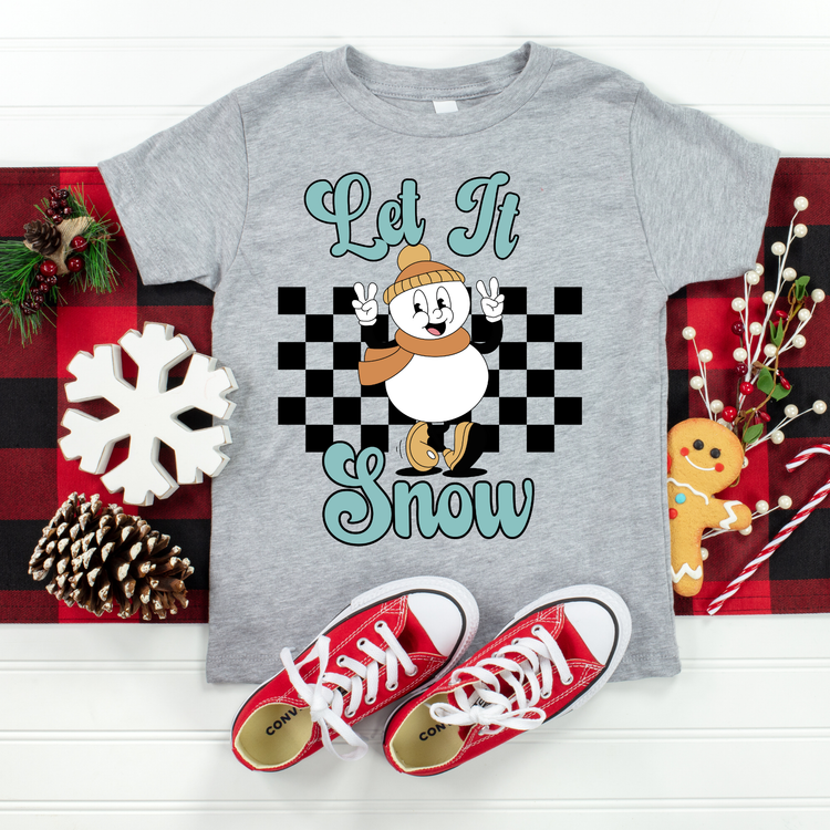 Let It Snow Checkered Graphic Tee