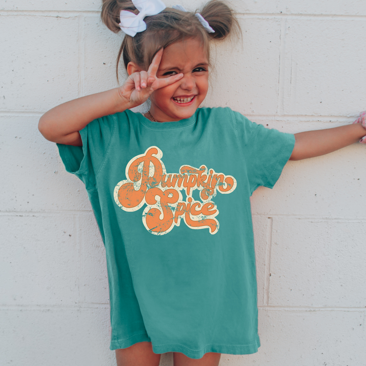 Pumpkin Spice Comfort Colors Youth Fall Graphic Tee