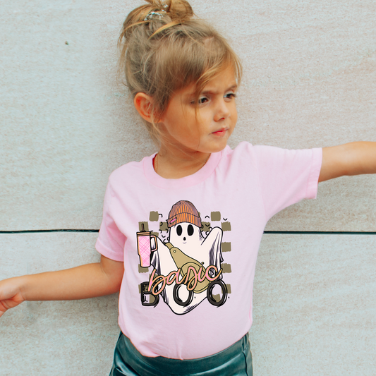 Basic Boo Halloween Kids Graphic Tee