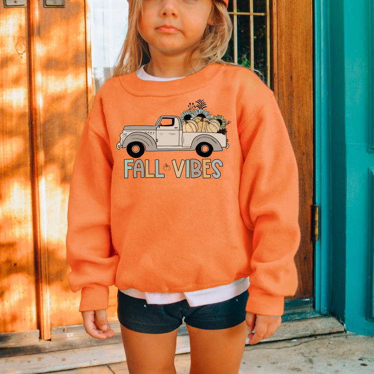 Truck Fall Vibes Kids Sweatshirt