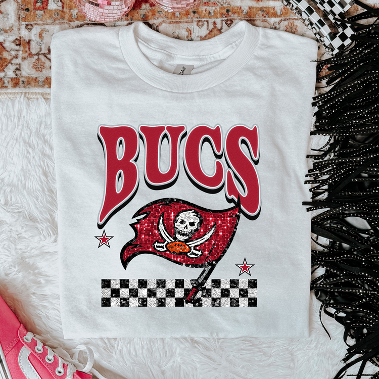 Faux Glitter Bucs Graphic Tee