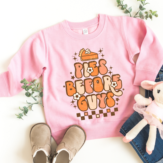 Pies Before Guys Kids Sweatshirt