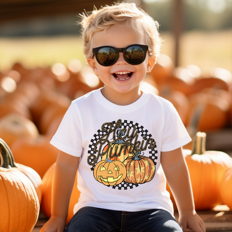 Hey Pumpkin Fall Kids Graphic Tee