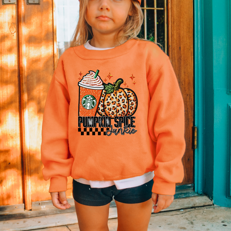 Pumpkin Spice Junkie Kids Sweatshirt