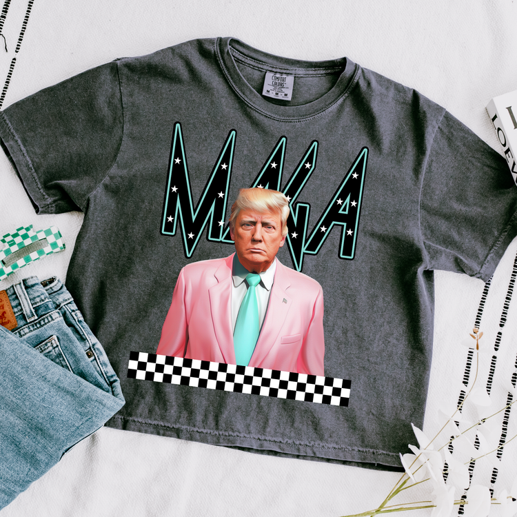 MAGA Checkered Comfort Colors Graphic Tee