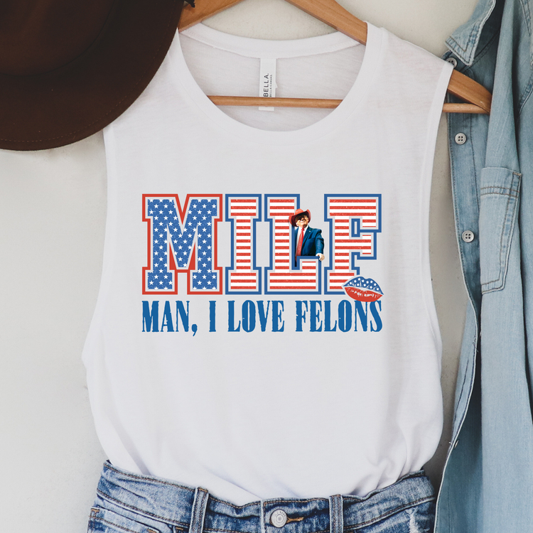 MILF Blue Political Tank Top