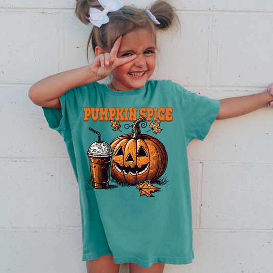 Pumpkin Spice Season Comfort Colors Youth Fall Graphic Tee