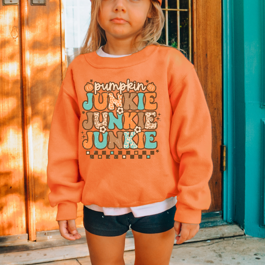 Pumpkin Junkie Kids Sweatshirt