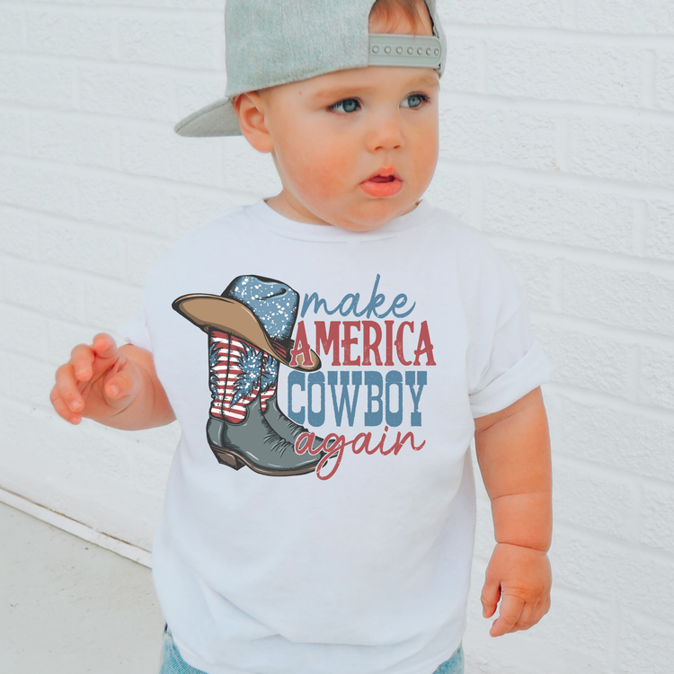 Make America Cowboy Again Kids Political Graphic Tee