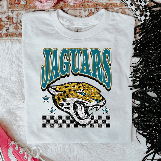 Faux Glitter Jaguars Graphic Tee