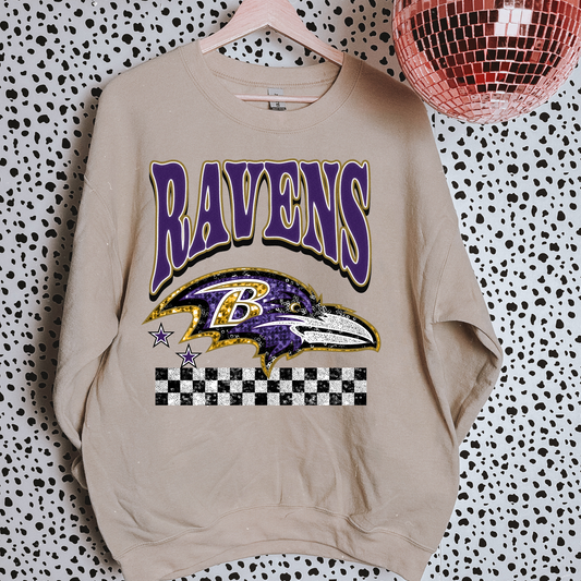 Faux Glitter Ravens Sweatshirt