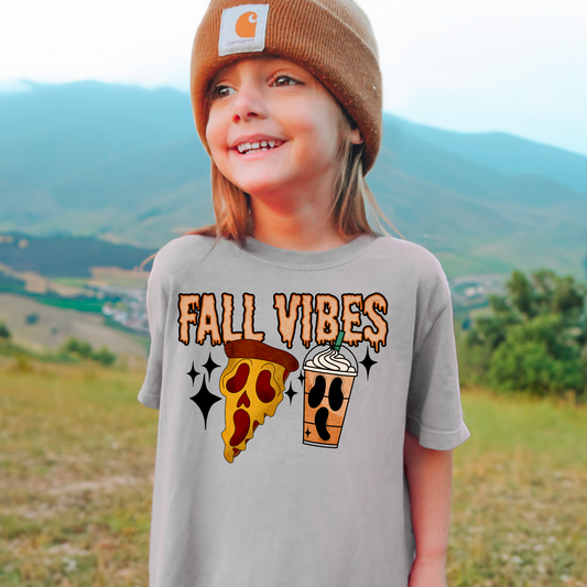 Fall Vibes Comfort Colors Youth Halloween Graphic Tee