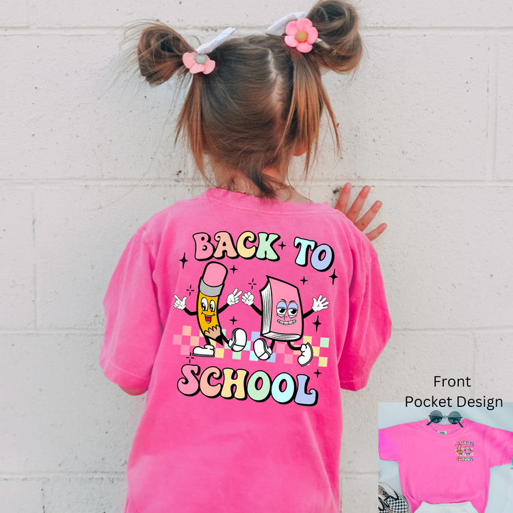 Back To School Girls Comfort Colors Youth Graphic Tee